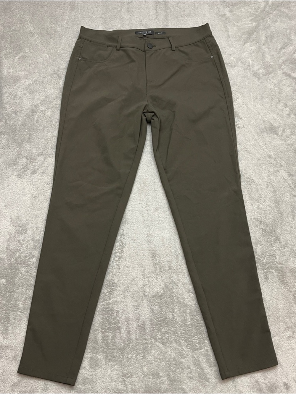 Lafayette 148 NY Mercer Olive Green Women Pants Stretch 10 Ankle Classy Comfort